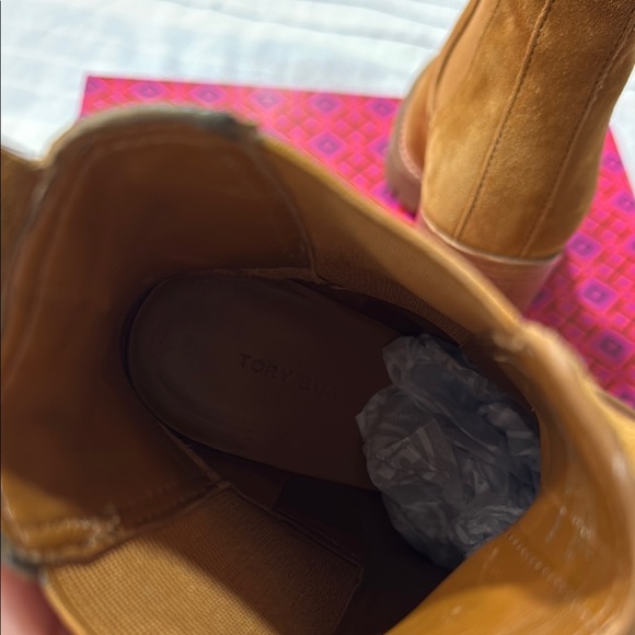 Tory Burch Tan Suede Heeled Boots - Picture 6 of 11